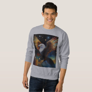 Sudadera Águila voladora de arte cósmico colorido,