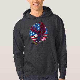 Sudadera Águila voladora y bandera estadounidense