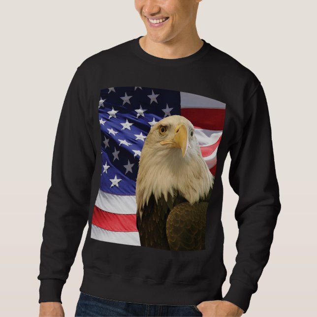 Sudadera Águila y bandera de los Estados Unidos (Anverso)