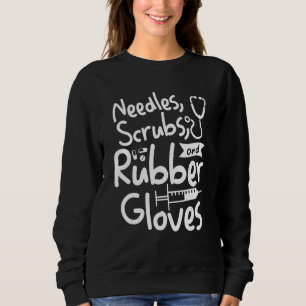 Sudadera Agujas, batas y guantes de goma Asistente médico