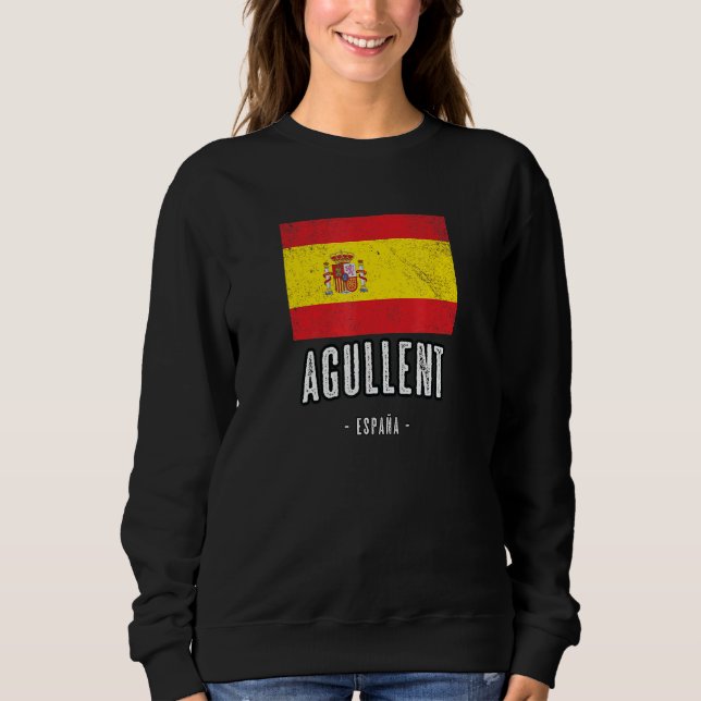 Sudadera Agullent España Es Bandera Ciudad Bandera Ropa (Anverso)