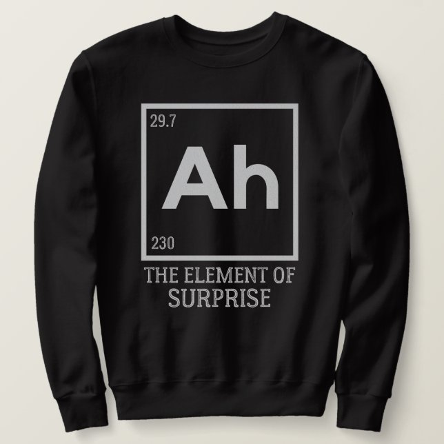 Sudadera Ah, el elemento de sorpresas (Anverso del diseño)