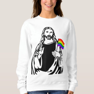 Sudadera Ah Hombres LGBT Orgullo Lesbiano Gay Jesús Bandera