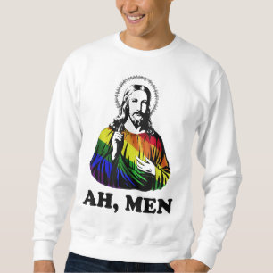Sudadera Ah Men Funny Jesús Cristiano Arcoiris LGBT, Orgull