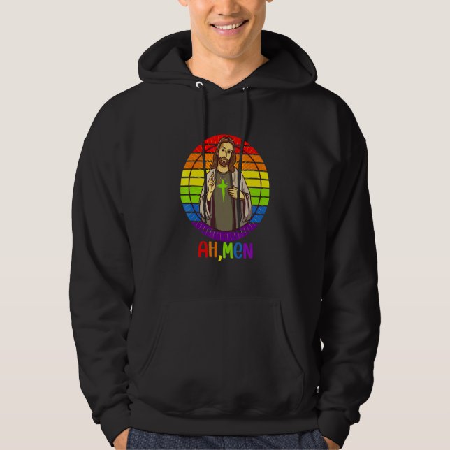 Sudadera Ah Men Gay Orgullo Arcoiris Bandera Lgbtq Cosas Je (Anverso)