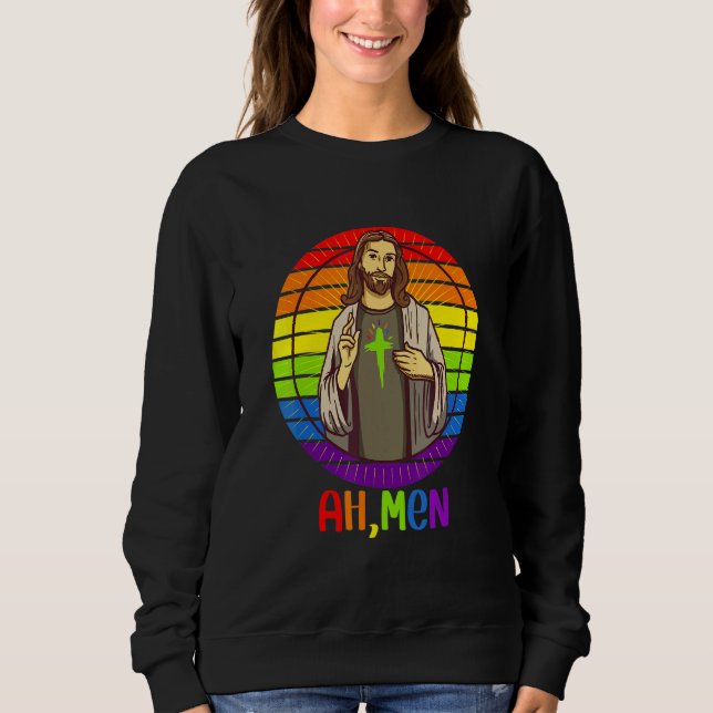 Sudadera Ah Men Gay Orgullo Arcoiris Bandera Lgbtq Cosas Je (Anverso)