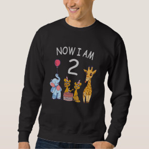 Sudadera Ahora tengo 2 años, segundo cumpleaños en el zooló