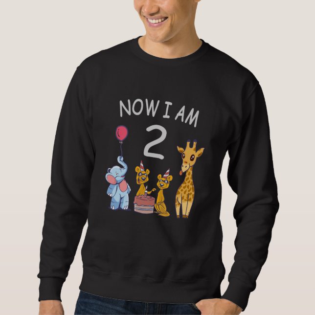 Sudadera Ahora tengo 2 años, segundo cumpleaños en el zooló (Anverso)
