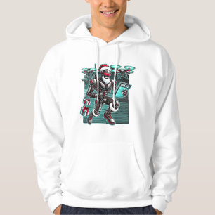 Sudadera AI Powered Santa Robot con drones y Navidades L