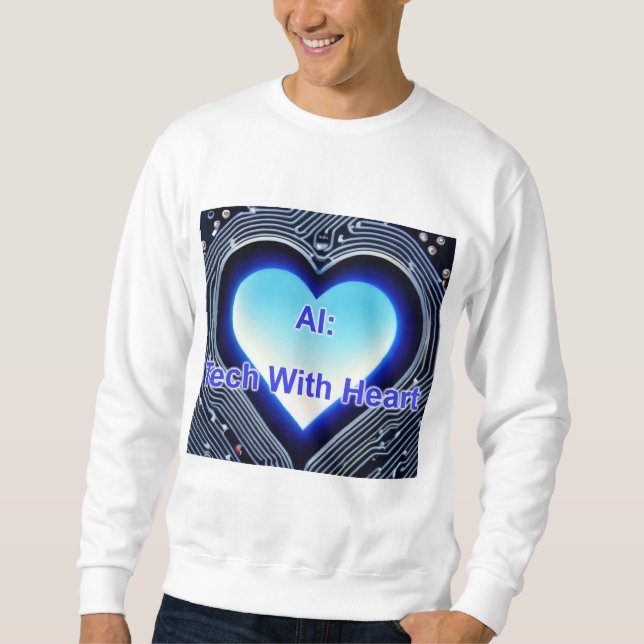Sudadera AI: Tech with Heart Men's White (Anverso)