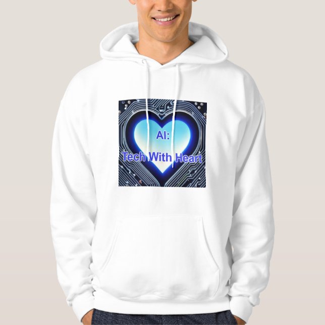 Sudadera AI: Tech with Heart Men's White (Anverso)
