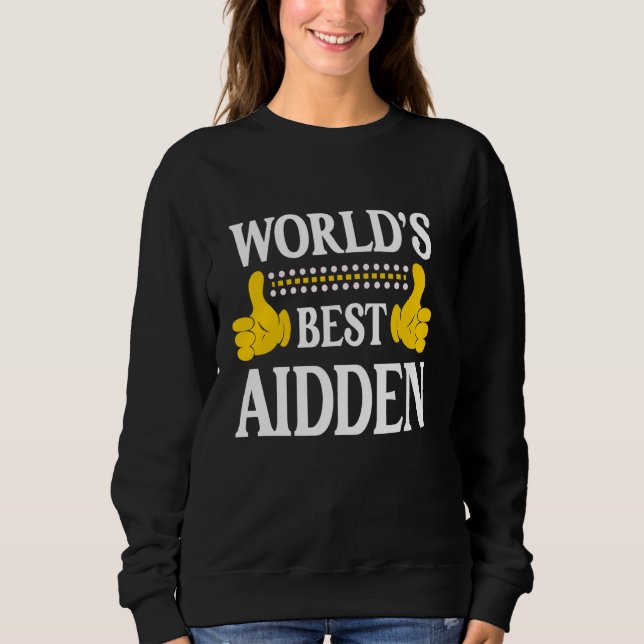 Sudadera Aidden Personal Name Funny First Name World's Best (Anverso)