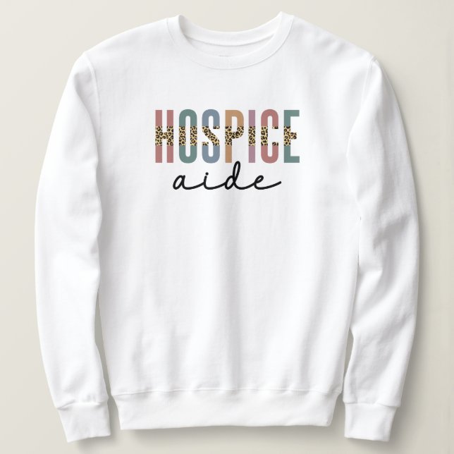 Sudadera Aide de hospicio | Enfermería de hospicio | Atenci (Anverso del diseño)