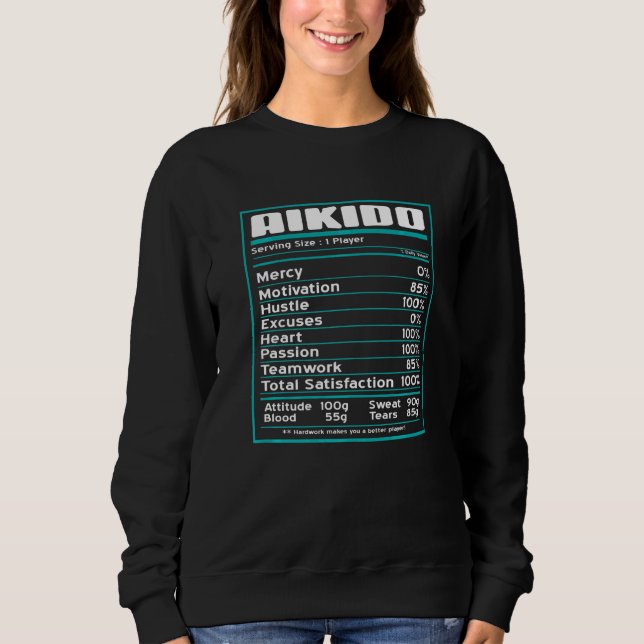 Sudadera Aikido Cool  Datos Nutricionales  Presente (Anverso)