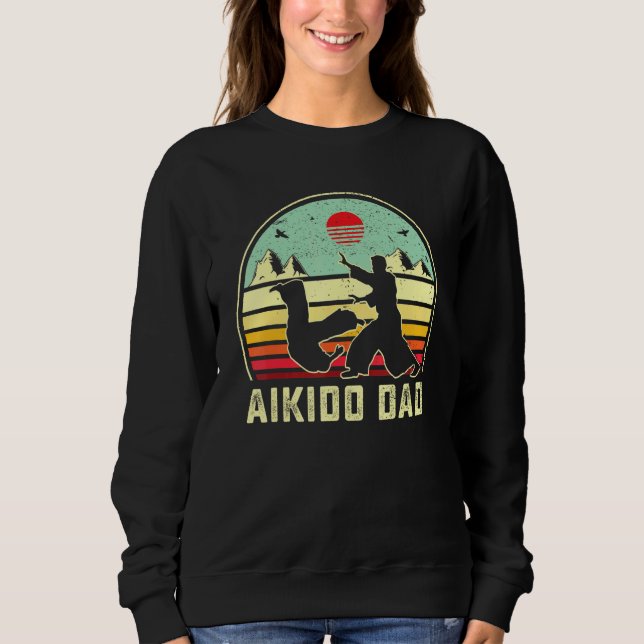 Sudadera Aikido Dad Autodefensa Artes Marciales Retro Sunse (Anverso)