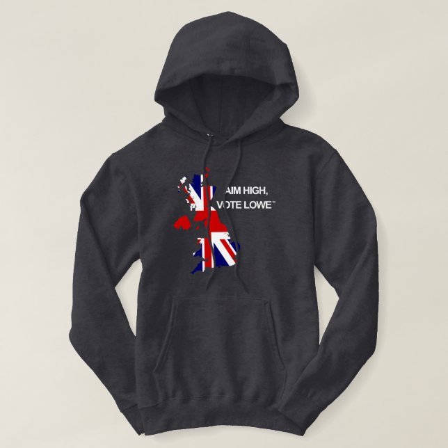 Sudadera Aim High, Vote Lowe Statement British Map Hoodie (Diseño del anverso)