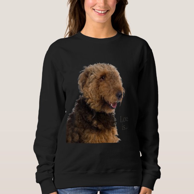 Sudadera Airedale Terrier Dog Mom Dad Love Es Mascota De Ca (Anverso)