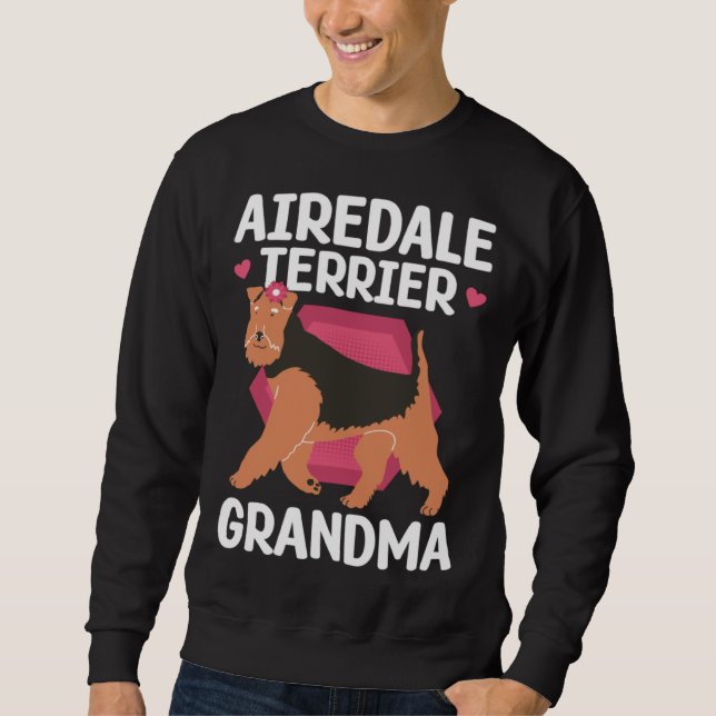 Sudadera Airedale Terrier Grandma Dog Owner Airedale Terrie (Anverso)