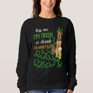 Sudadera Airedale Terrier Me Besa Soy Irlandés, Borracho O 