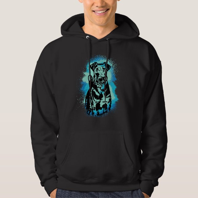 Sudadera Airedale Terrier Paint Blue Design Dog Mom Dad_1 (Anverso)