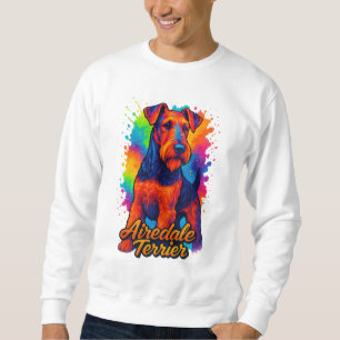 Sudadera Airedale Terrier Pop Art Ilustracion colorido