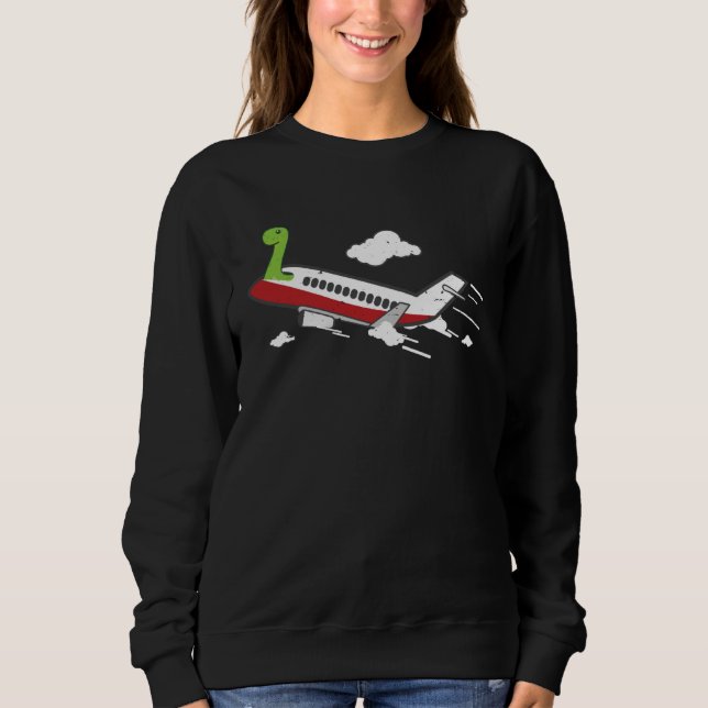 Sudadera Airplane Pilot  Dinosaur On An Airplane (Anverso)