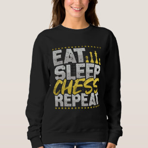 Sudadera Ajedrez Come Duerme Repite Tablero de Ajedrez Pasa
