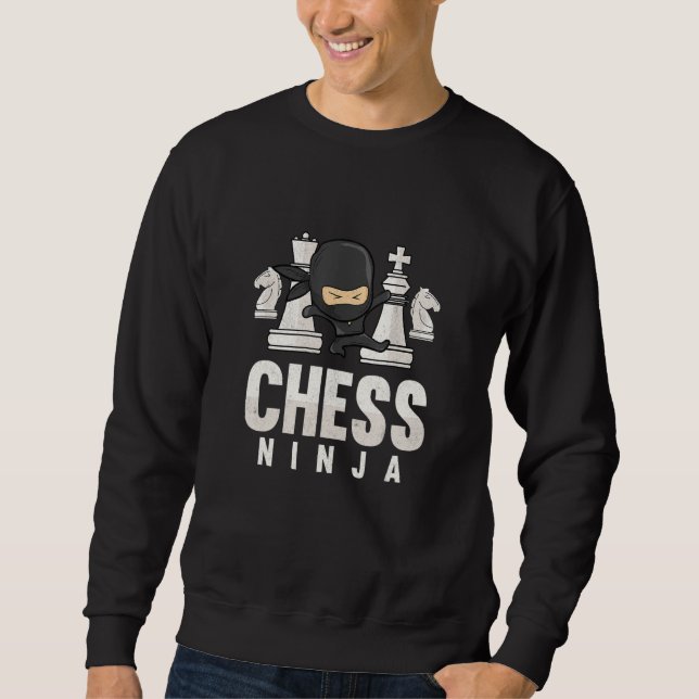 Sudadera Ajedrez Ninja Gracioso Jugador de ajedrez Chess Bo (Anverso)