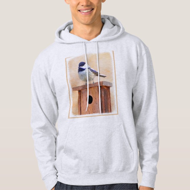 Sudadera Ajedrez sobre pintura de aves original (Anverso)
