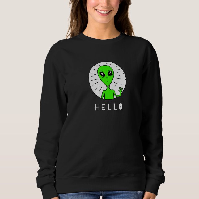 Sudadera Ajeno verde espeluznante (Anverso)