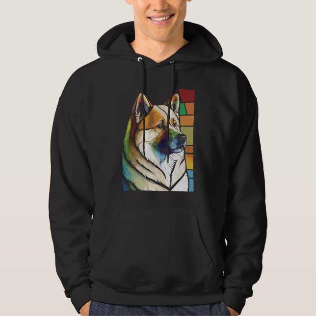 Sudadera Akita Inu  Colorful Stained Glass Pop (Anverso)