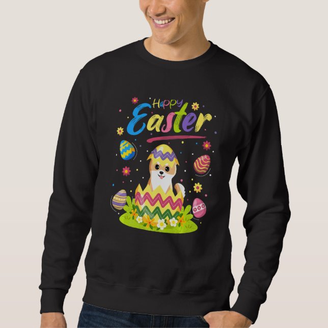 Sudadera Akita Perro Gracioso Huevo de Pascua Akita Feliz P (Anverso)