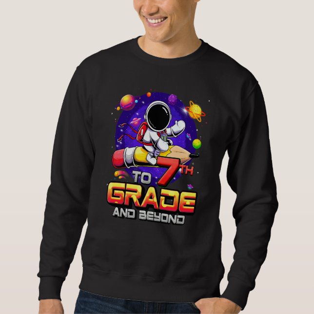 Sudadera Al 7º Grado Y Más Allá Astronauta De vuelta al col (Anverso)