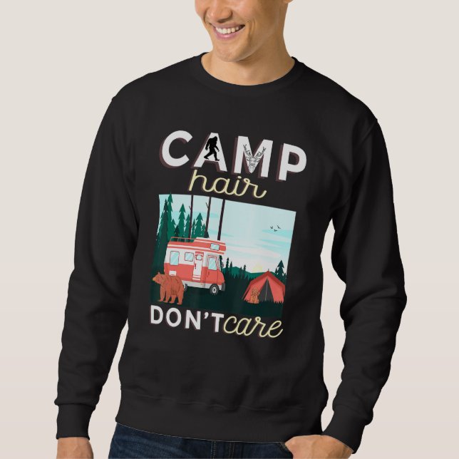 Sudadera Al Cabello Del Campamento No Le Importa Rv Van Cam (Anverso)