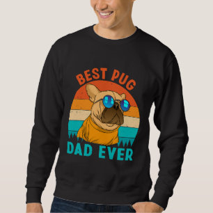 Sudadera Al mejor papá Pug le encanta la tarta retro vintag