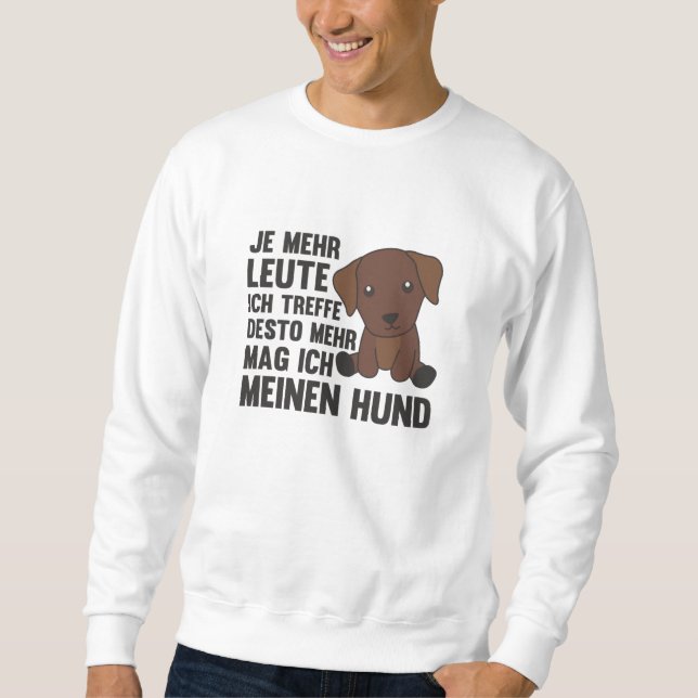 Sudadera Al perro Brown Labrador no le gusta la gente (Anverso)