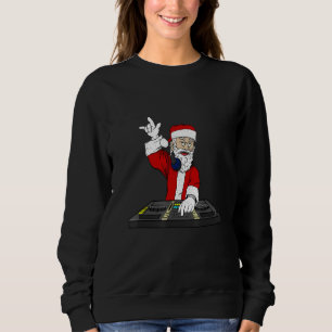 Sudadera Al retro Santa Claus le gusta la música y el DJ pa