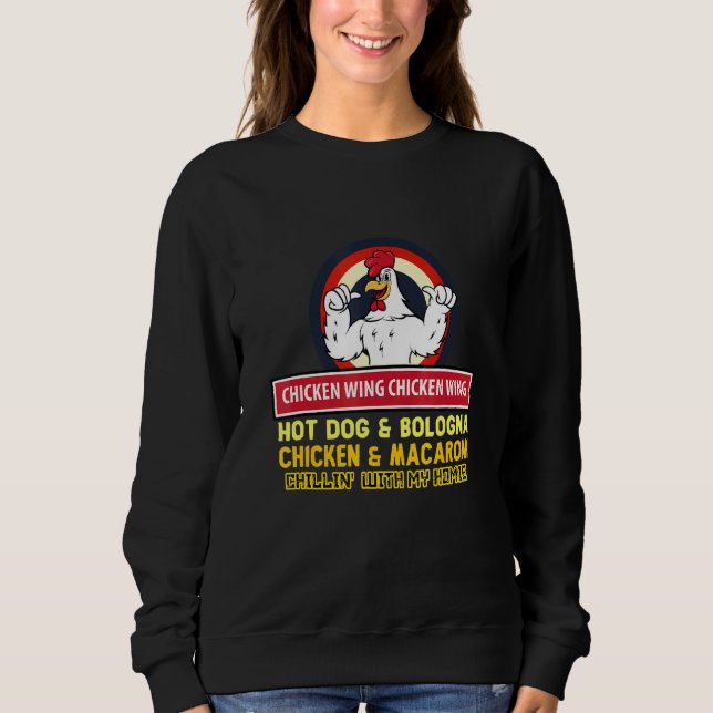 Sudadera Ala de pollo cocida Ala de pollo Perro caliente Bo (Anverso)