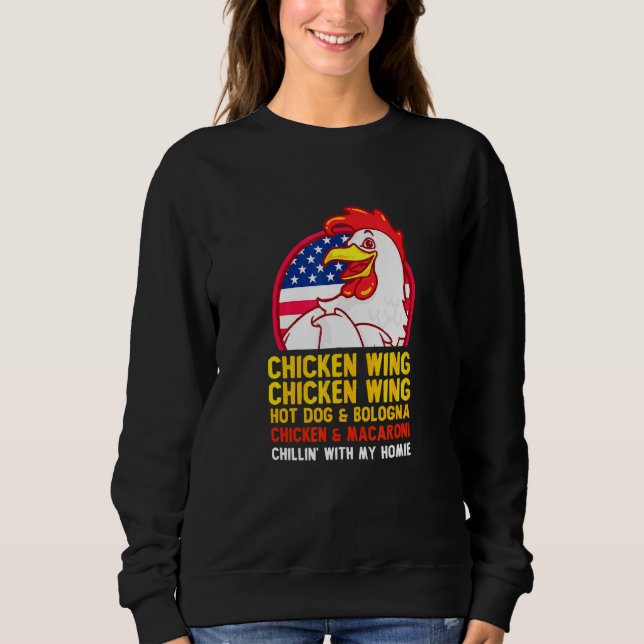 Sudadera Ala de pollo cocida Ala de pollo Perro caliente Bo (Anverso)
