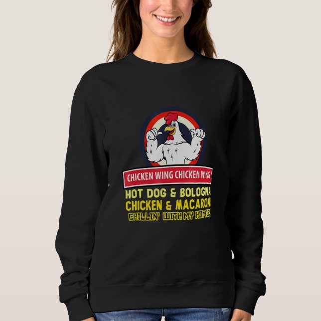 Sudadera Ala de pollo cocida Ala de pollo Perro caliente Bo (Anverso)