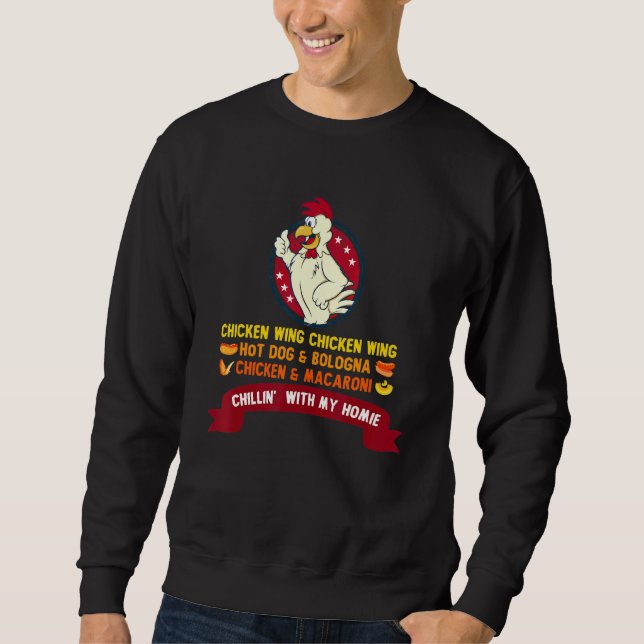 Sudadera Ala De Pollo Cocinada Ala De Pollo Perro Caliente  (Anverso)