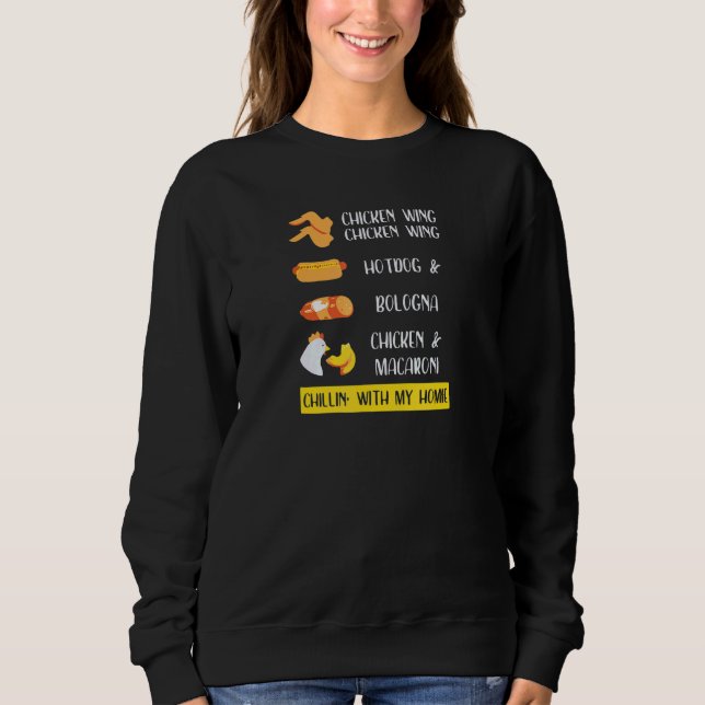 Sudadera Ala de pollo con ala de pollo con Perro caliente B (Anverso)