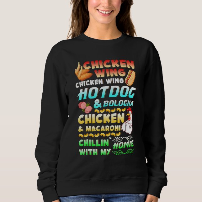 Sudadera Ala De Pollo Perro Caliente Y Canción Viral De Bol (Anverso)