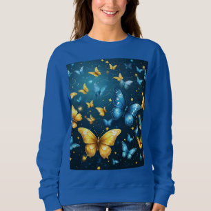 Sudadera Alas de alegría: Mariposas voladoras azules y amar