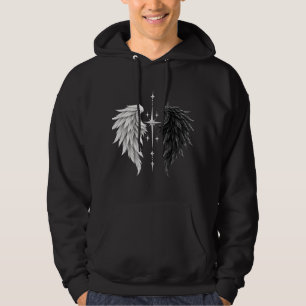 Sudadera Alas de Ángel Negras y Blancas Camiseta Gótica Á