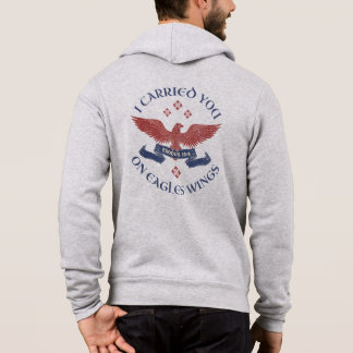Sudadera Alas del Águila Escritura Éxodo 19:4 Rojo/Azul