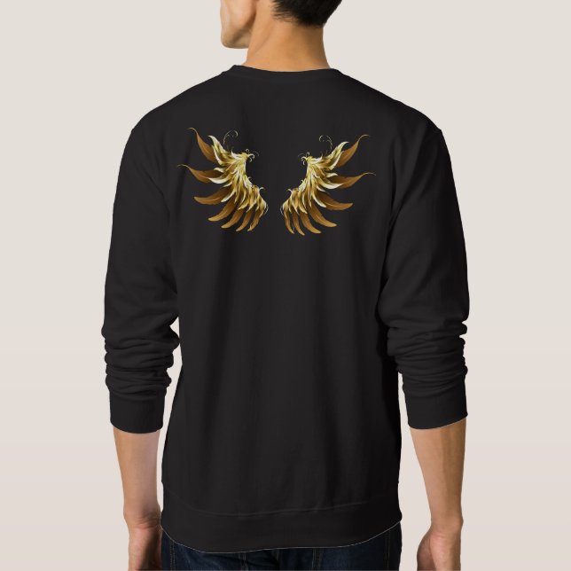 Sudadera Alas del Ángel de Oro sobre fondo negro (Reverso)