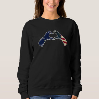 Sudadera Alaska American USA Flag  USA Alaskan Heartbeat