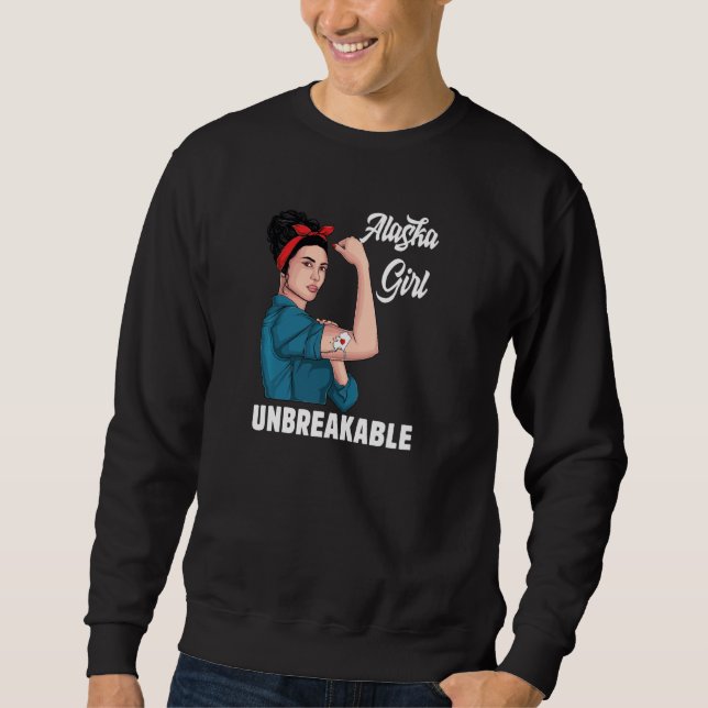 Sudadera Alaska Chica inquebrantable Alaska Mapa estatal de (Anverso)