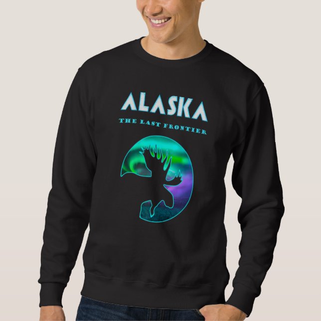 Sudadera Alaska Encende Norte En Alaskan Moose Con Aurora (Anverso)